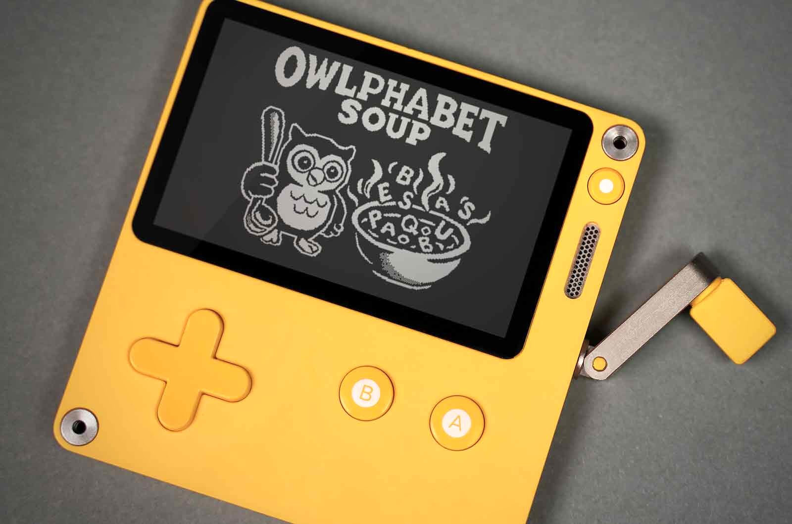 Brandon Huffman's Playdate game, 'Owlphabet Soup'.