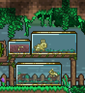 My small collection of golden critters (Terraria)